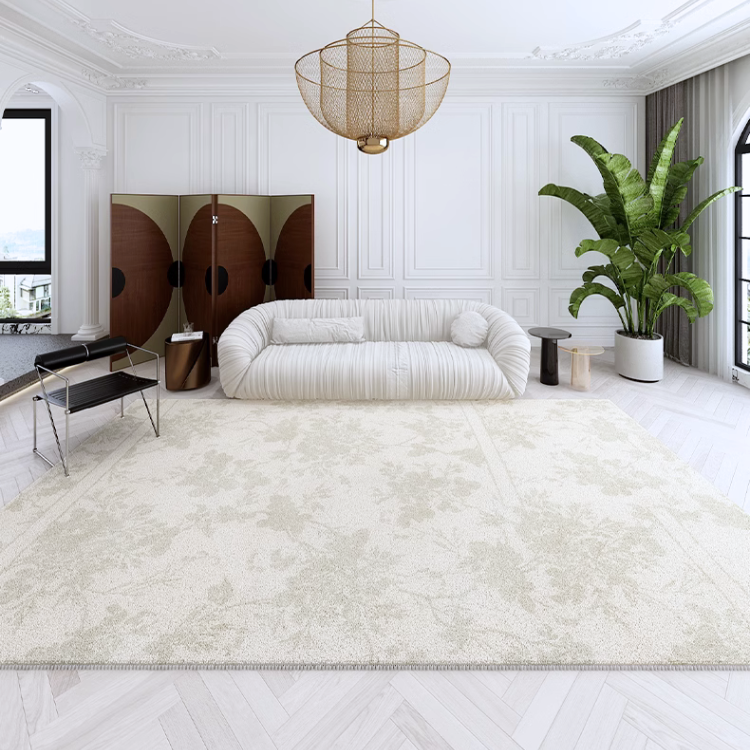 フレンチクリームボタニカルラグ