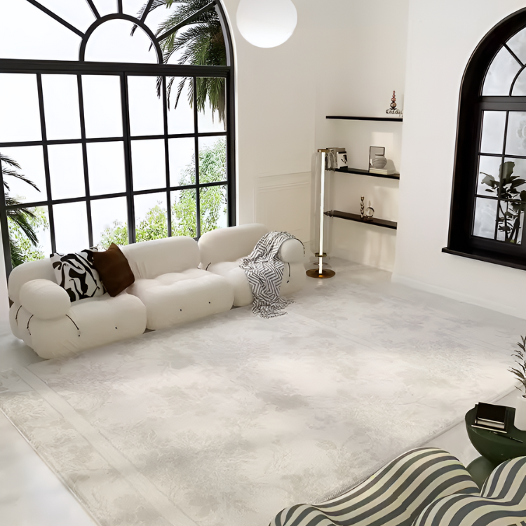 フレンチクリームボタニカルラグ