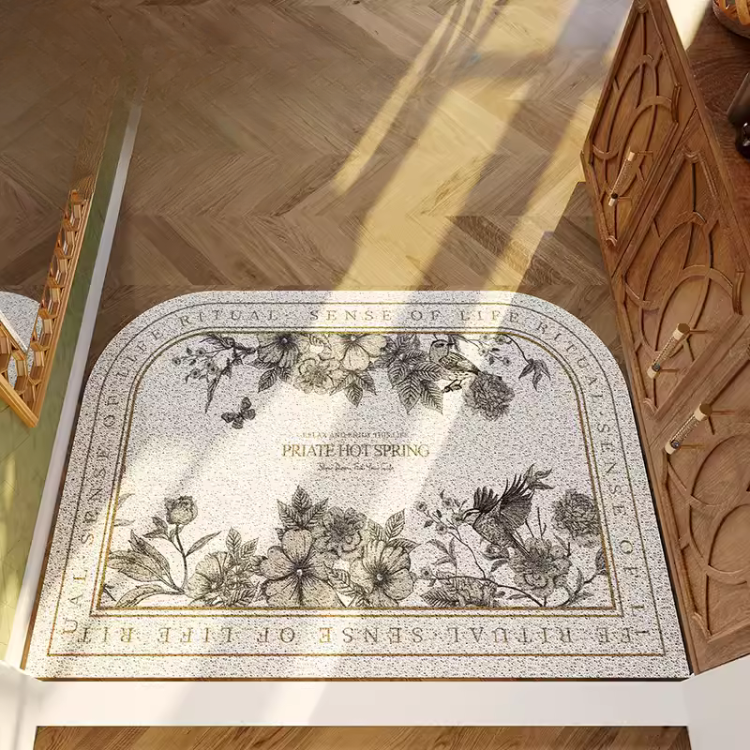 クラシックボタニカル玄関マット