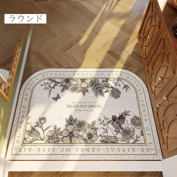 クラシックボタニカル玄関マット
