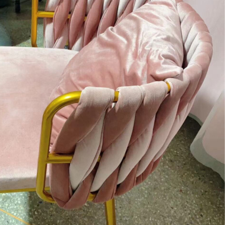 ゴールドラインダイニングチェア（千鳥柄）