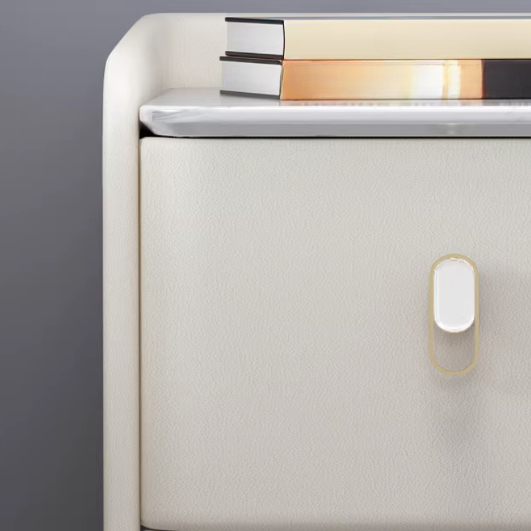 スイートマーブル調ベッドサイドキャビネット