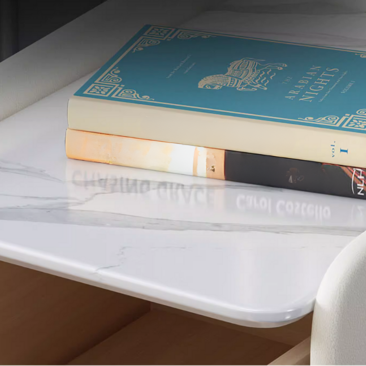 スイートマーブル調ベッドサイドキャビネット