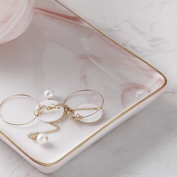 大理石柄×ゴールドシリーズ  ティースプレート