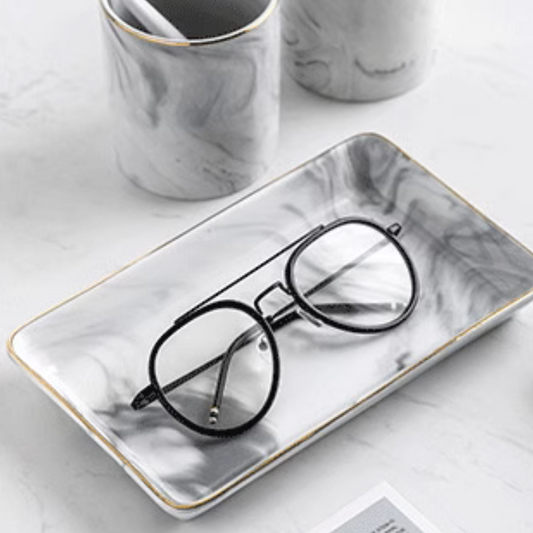 大理石柄×ゴールドシリーズ  ティースプレート