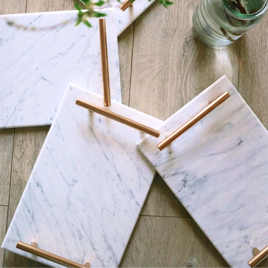 大理石モダンジュエリーゴールドバートレイ