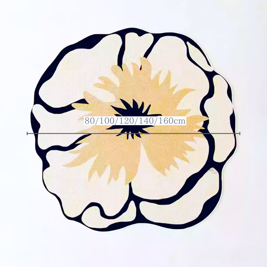 ハイエンドラグジュアリーフラワーラウンドラグ