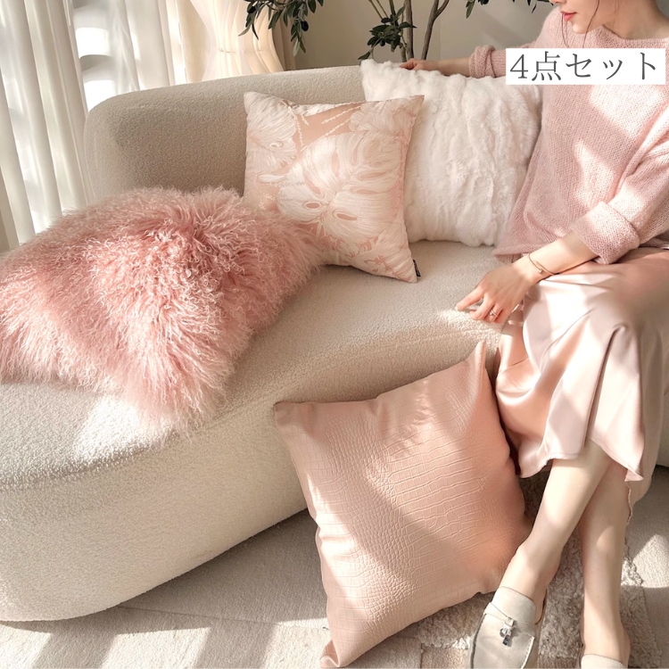 ゴージャスローズピンククッションカバー