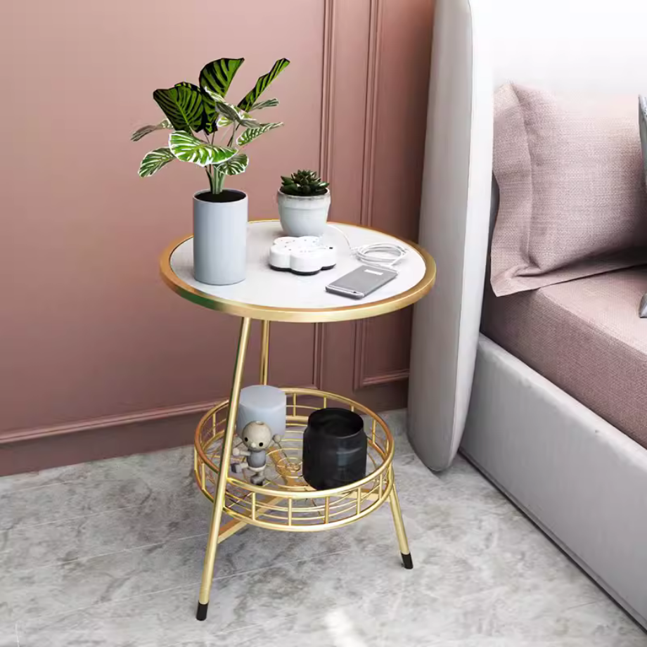 ライトラグジュアリーゴールドソファサイドテーブル