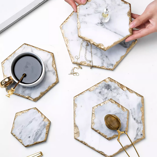 大理石ゴールドエッジジュエリーマット