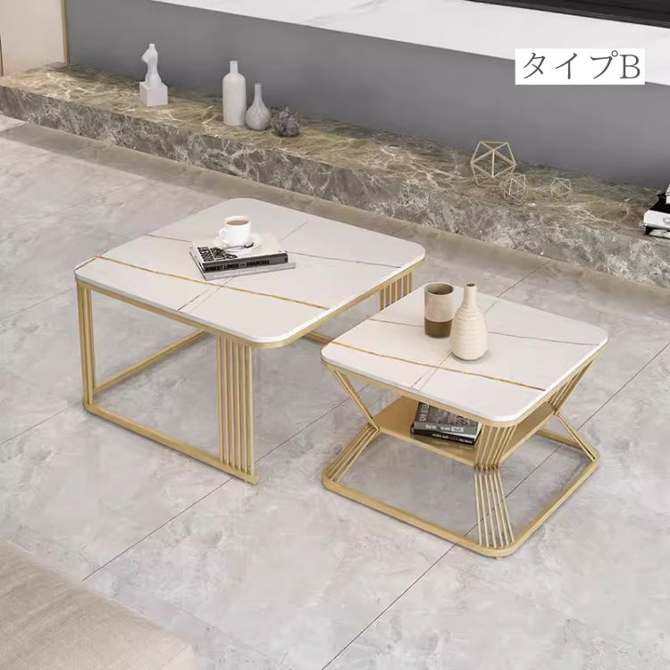 大理石風リッチコーヒーテーブル