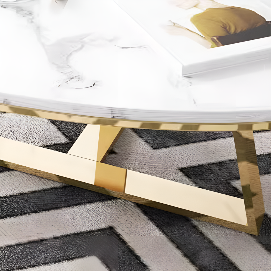 ノルディックステンレスゴールドオーバルティテーブル