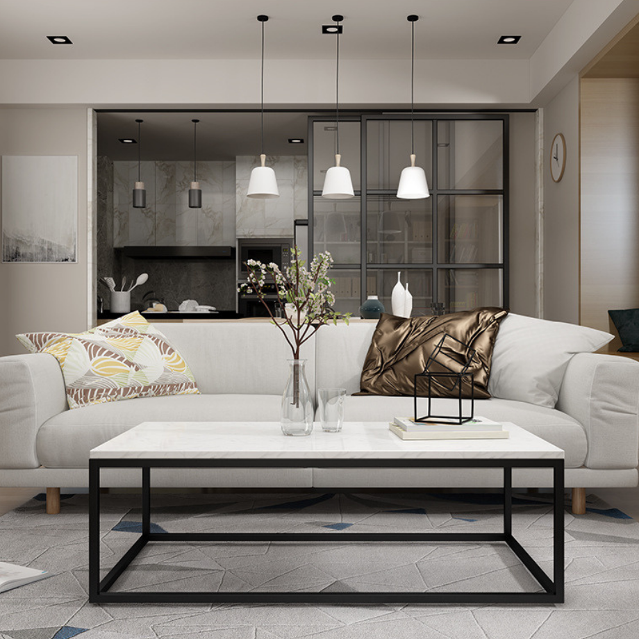 大理石調ノルディックコーヒーテーブル