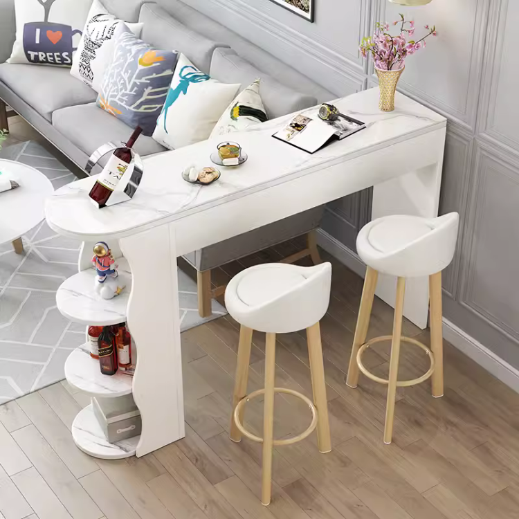 マーブル柄ラグジュアリーカウンターテーブル