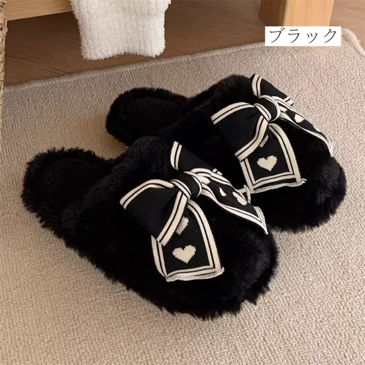 クラシックリボンボアスリッパ