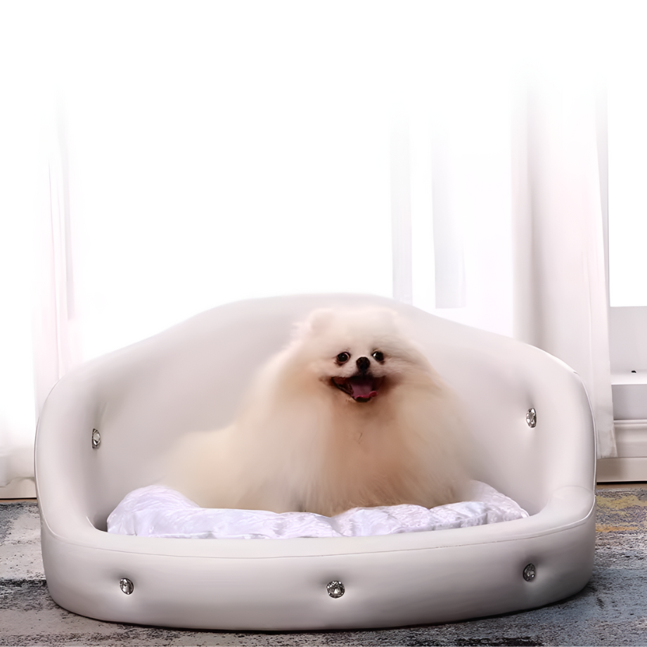 ビジュー付きクラウンペットベッド