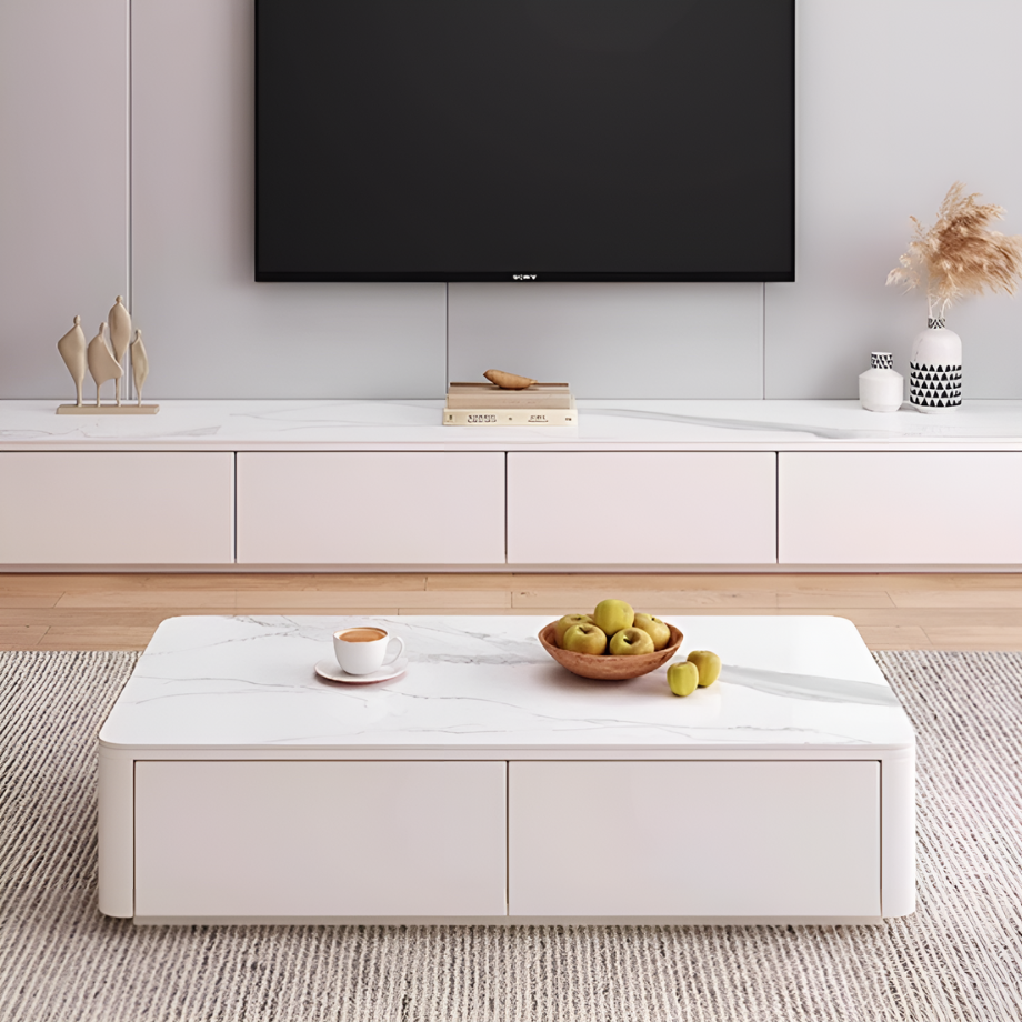 マーブル調ラグジュアリアスローテーブル