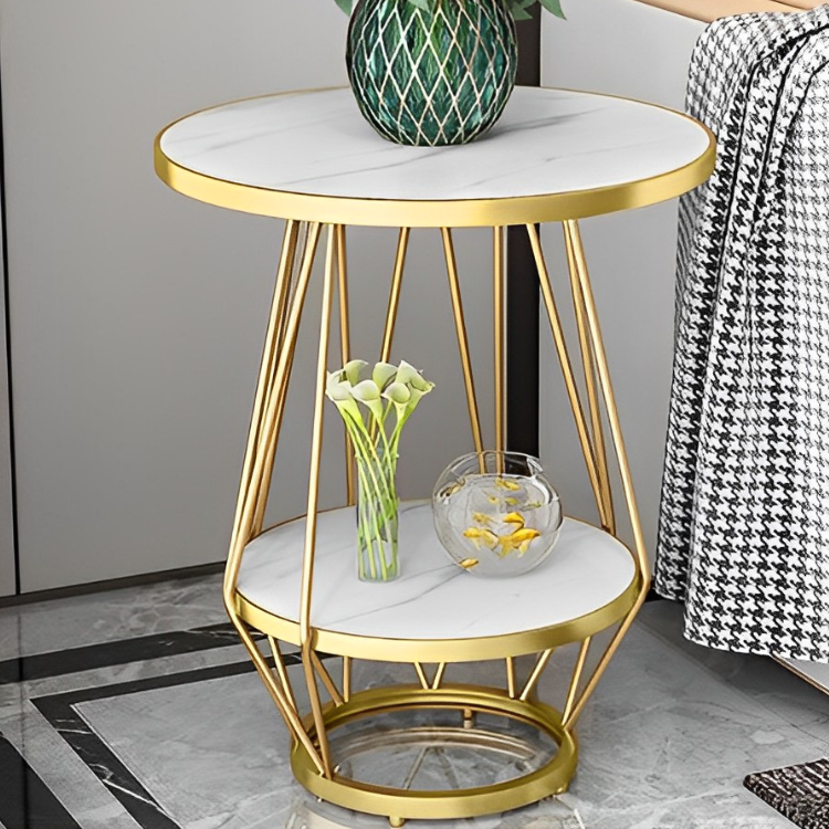 大理石調ラウンドマルチテーブル