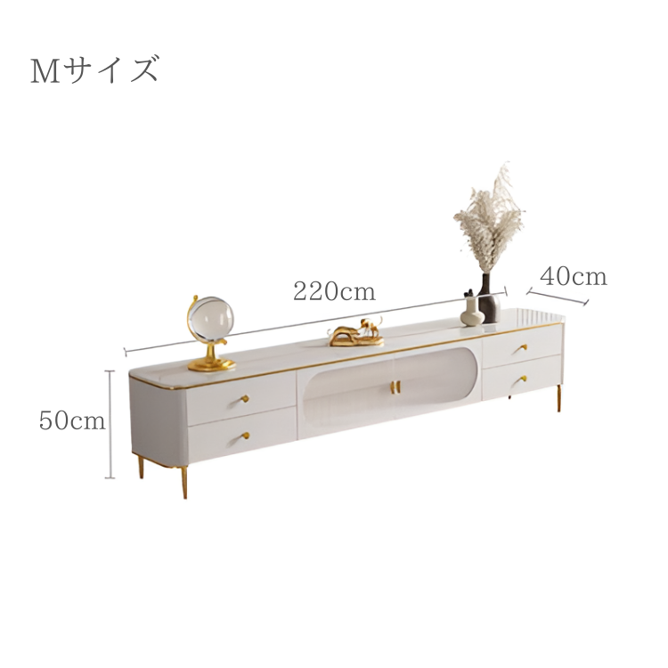 北欧風ホワイトマーブル柄テレビボード