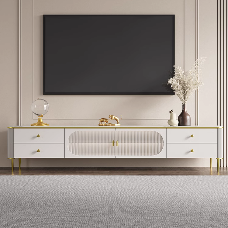 北欧風ホワイトマーブル柄テレビボード