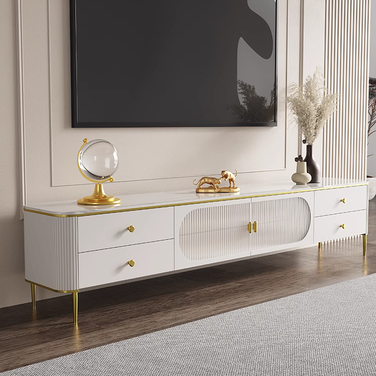 北欧風ホワイトマーブル柄テレビボード