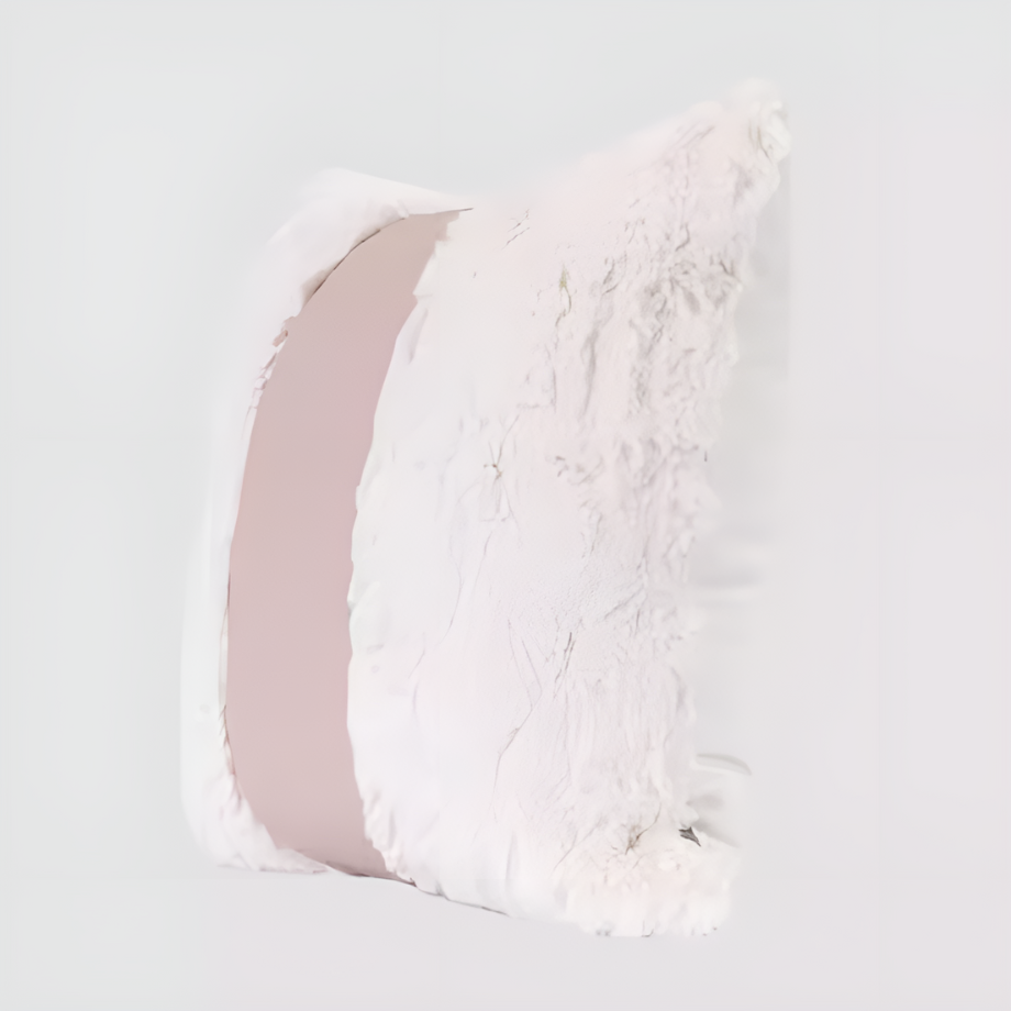 ラグジュアリーピンクホワイトクッションカバー