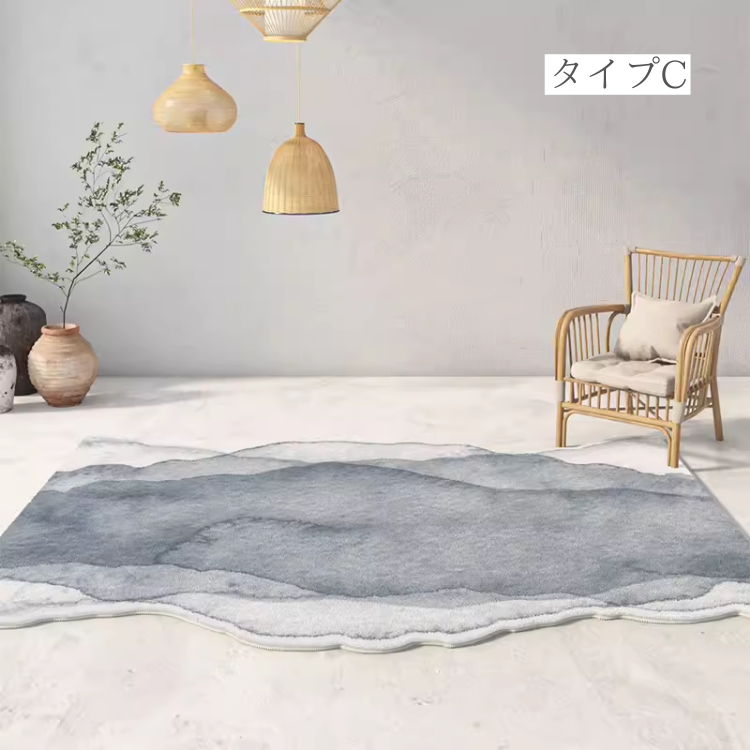 モダンインクペインティングラグ