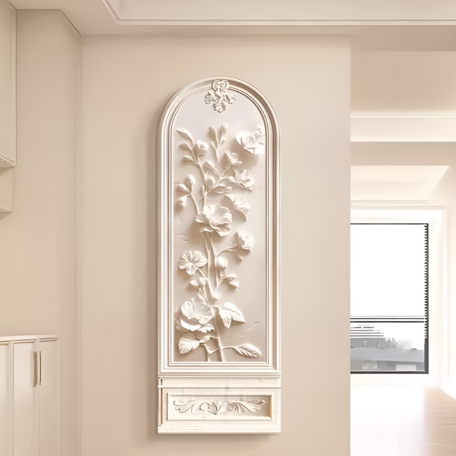 フレンチクリームスカルプチャーライクアートミラー