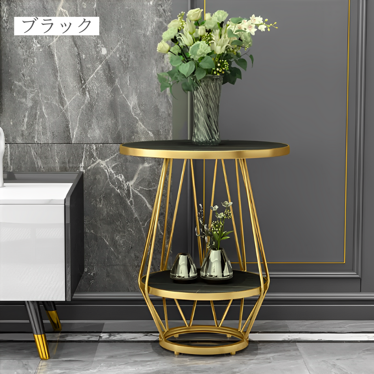 大理石調ラウンドマルチテーブル