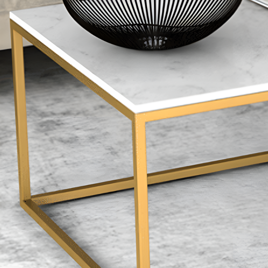 大理石調ノルディックコーヒーテーブル