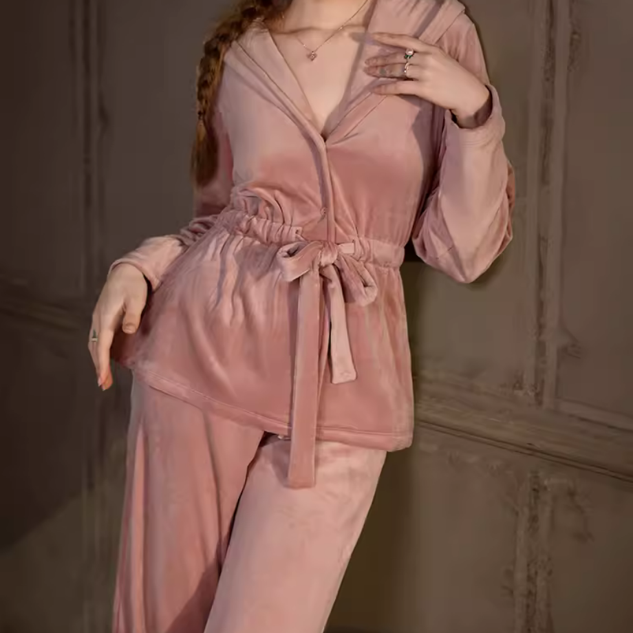 フェミニンベロアバスルームウェア