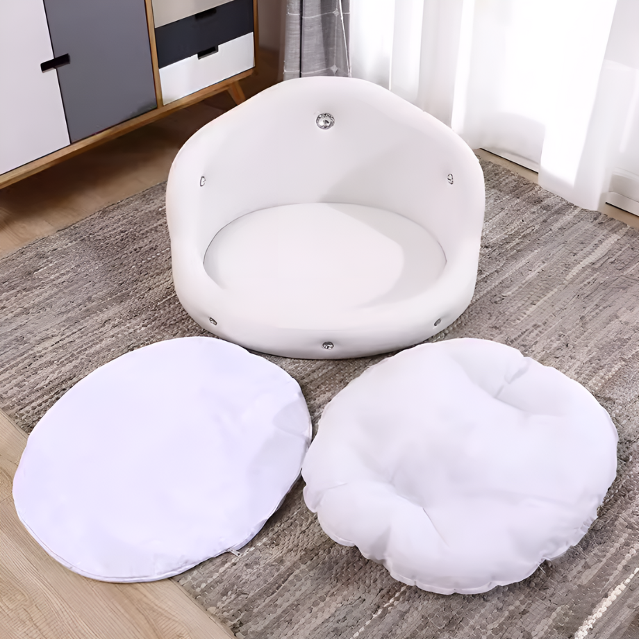 ビジュー付きクラウンペットベッド