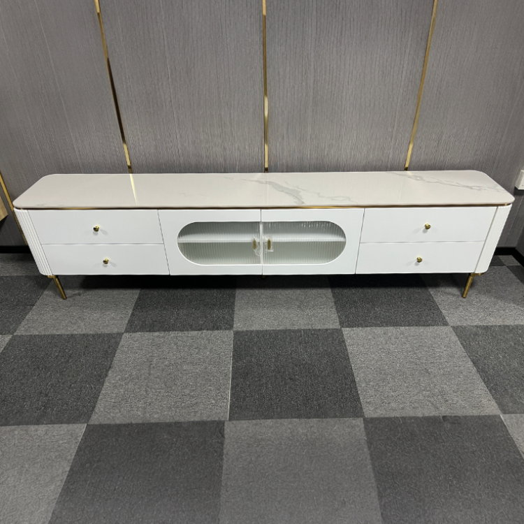 北欧風ホワイトマーブル柄テレビボード