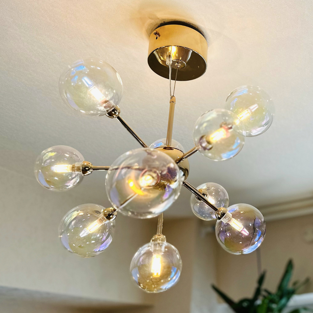 【即納】オーロラガラスボールペンダントライト