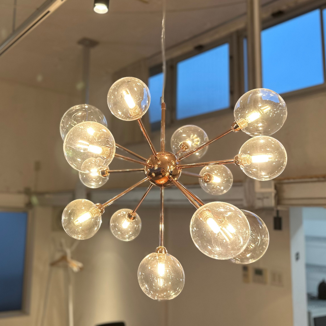 【即納】クリアガラスボールペンダントライト