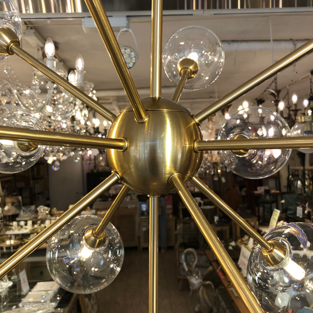 【即納】クリアガラスボールペンダントライト