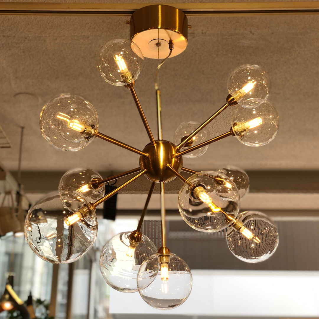 【即納】クリアガラスボールペンダントライト