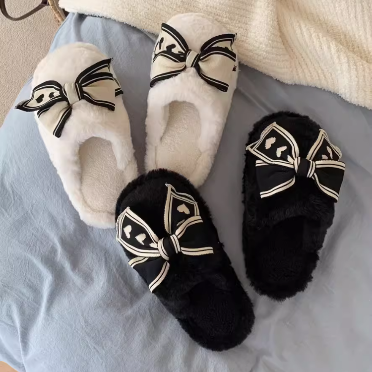 クラシックリボンボアスリッパ