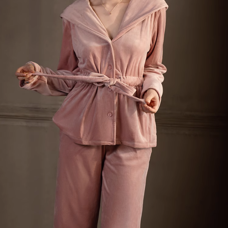 フェミニンベロアバスルームウェア