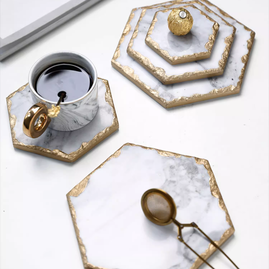 大理石ゴールドエッジジュエリーマット