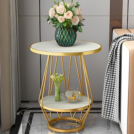 大理石調ラウンドマルチテーブル