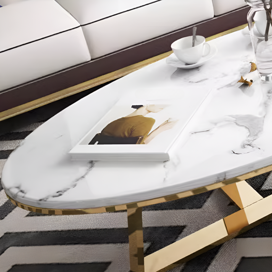 ノルディックステンレスゴールドオーバルティテーブル