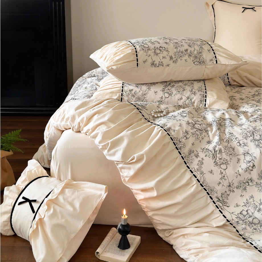 ヴィンテージプリーツコットンベッドリネンセット