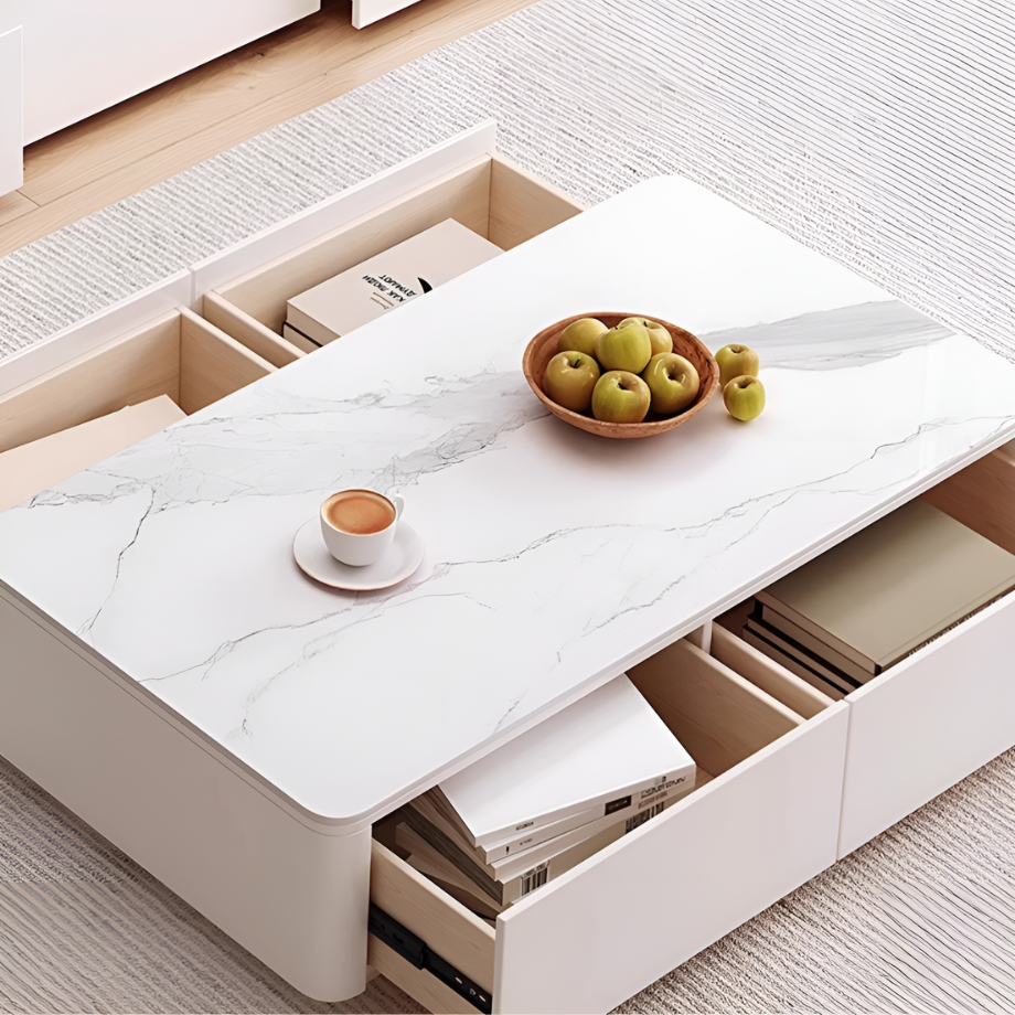 マーブル調ラグジュアリアスローテーブル