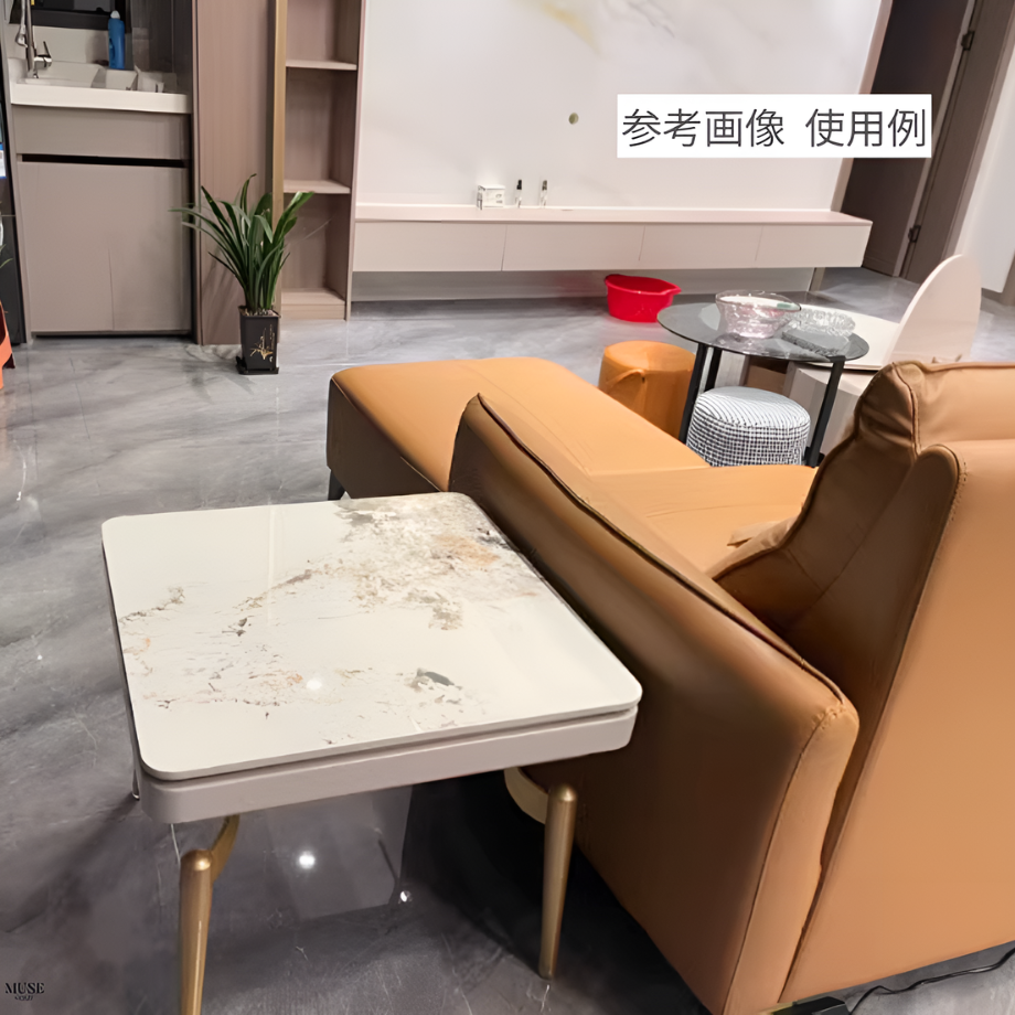 大理石シャンパンゴールドソファサイドテーブル