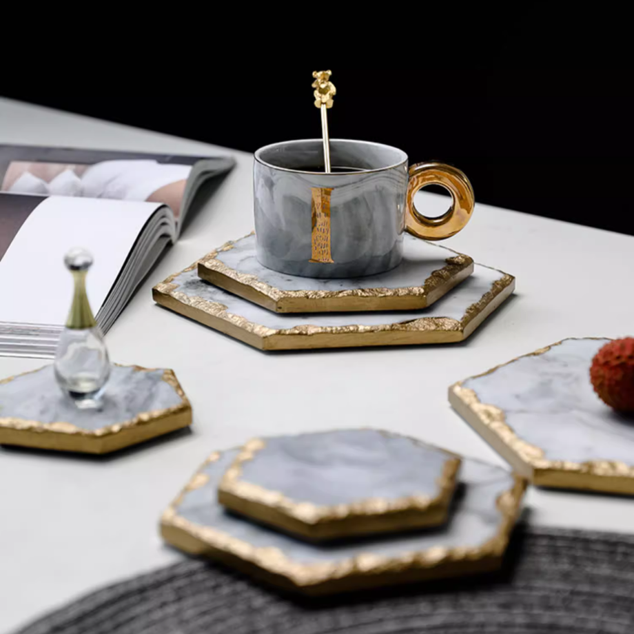 大理石ゴールドエッジジュエリーマット