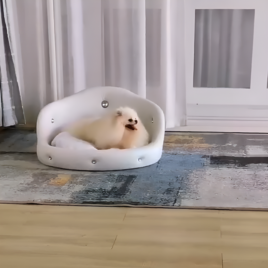 ビジュー付きクラウンペットベッド