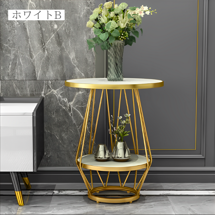 大理石調ラウンドマルチテーブル