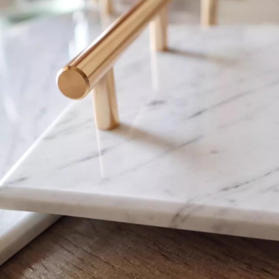 大理石モダンジュエリーゴールドバートレイ