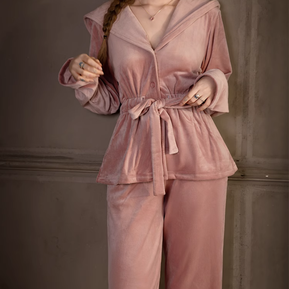 フェミニンベロアバスルームウェア